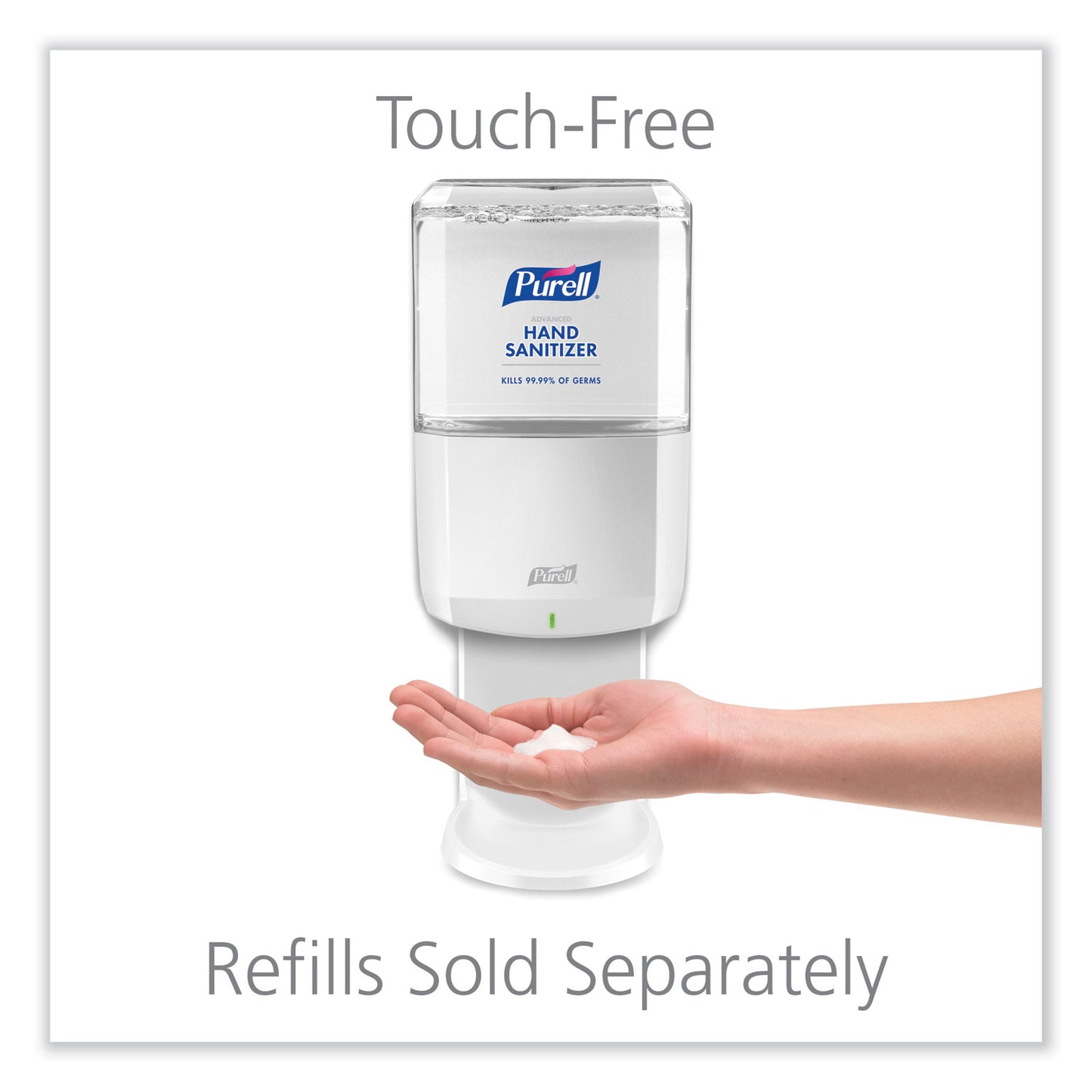 PURELL ES6 Touch Free Hand Sanitizer Dispenser, 1,200 mL, 5.25 x 8.56 x 12.13, White (642001)