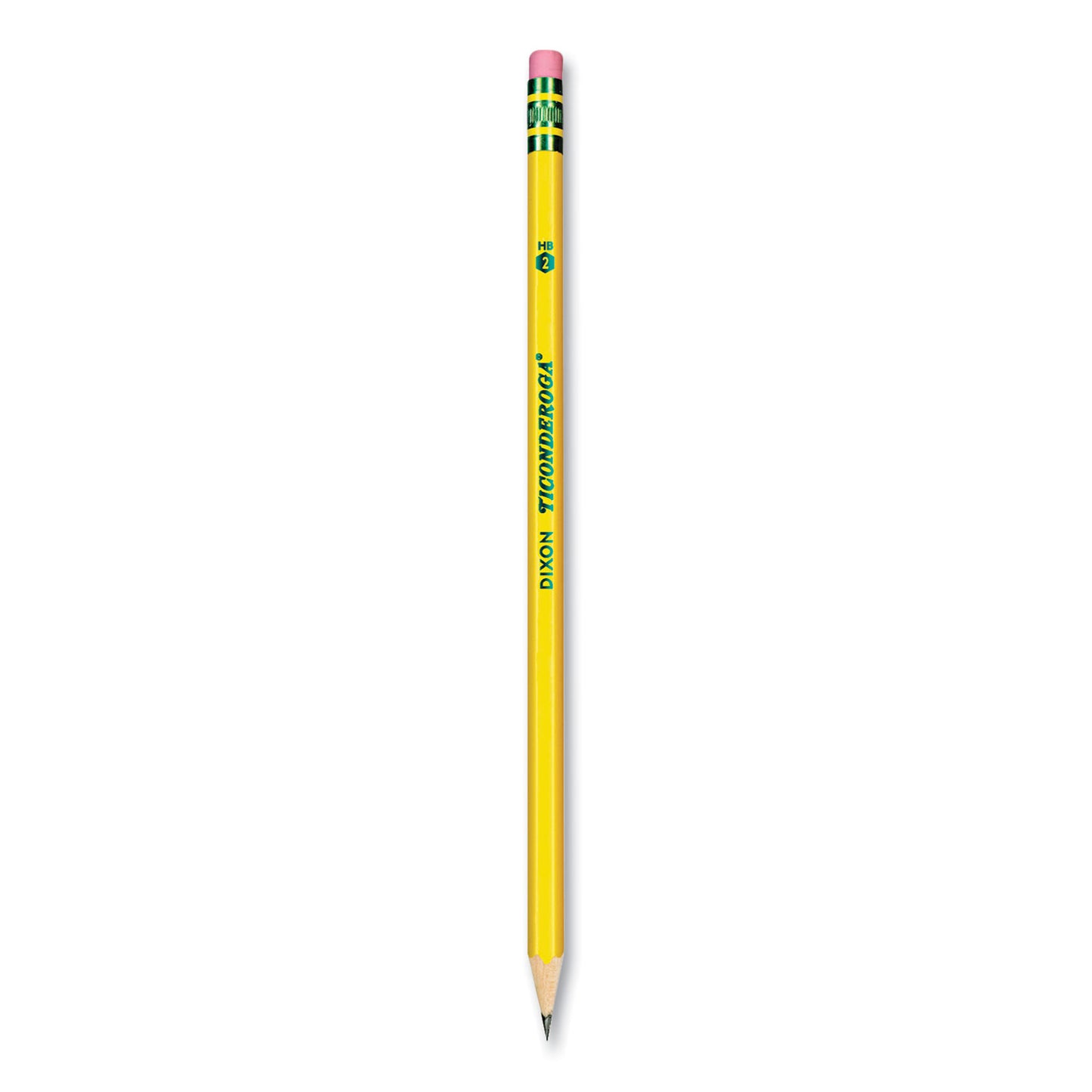 Ticonderoga Pre-Sharpened Pencil, HB (#2), Black Lead, Yellow Barrel, Dozen (13806)