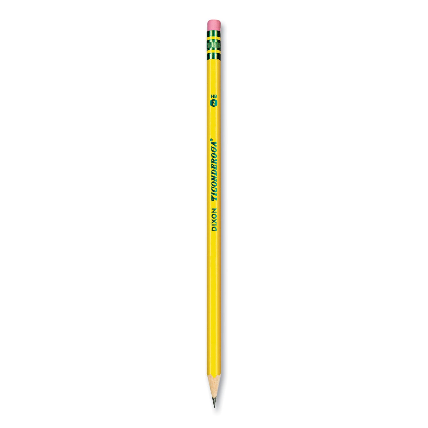 Ticonderoga Pre-Sharpened Pencil, HB (#2), Black Lead, Yellow Barrel, Dozen (13806)