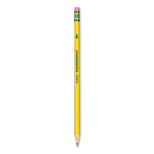 Ticonderoga Pre-Sharpened Pencil, HB (#2), Black Lead, Yellow Barrel, Dozen (13806)