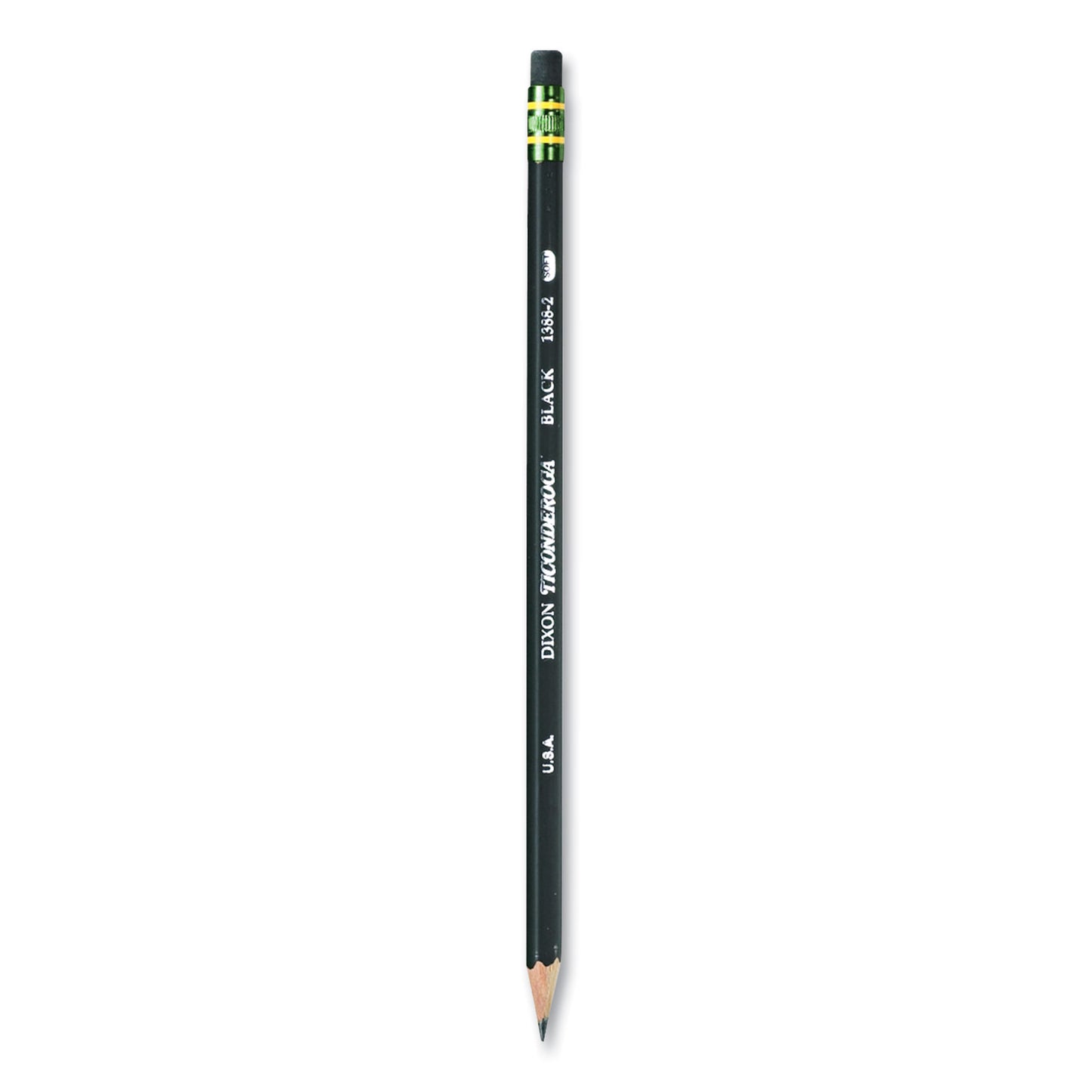 Ticonderoga Pencils, HB (#2), Black Lead, Black Barrel, Dozen (13953)