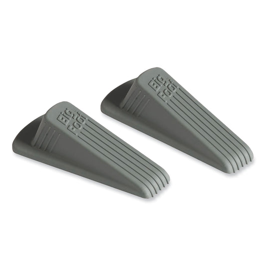 Master Caster Big Foot Doorstop, No Slip Rubber Wedge, 2.25w x 4.75d x 1.25h, Gray, 2/Pack (00972)