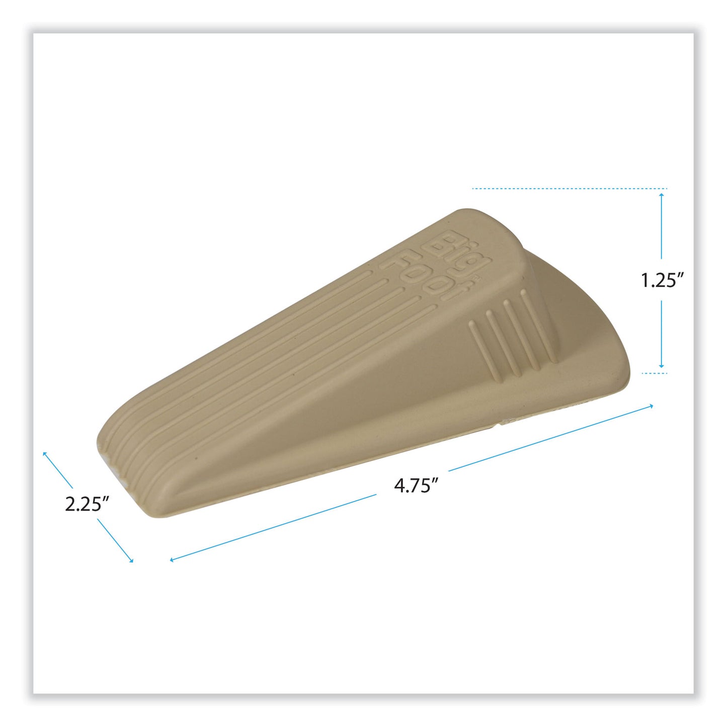 Master Caster Big Foot Doorstop, No Slip Rubber Wedge, 2.25w x 4.75d x 1.25h, Beige (00900)