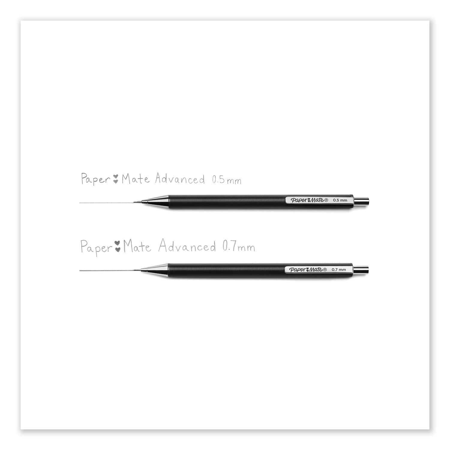 Paper Mate Advanced Mechanical Pencils, 0.5 mm, HB (#2), Black Lead, Gun Metal Gray Barrel (2128197)