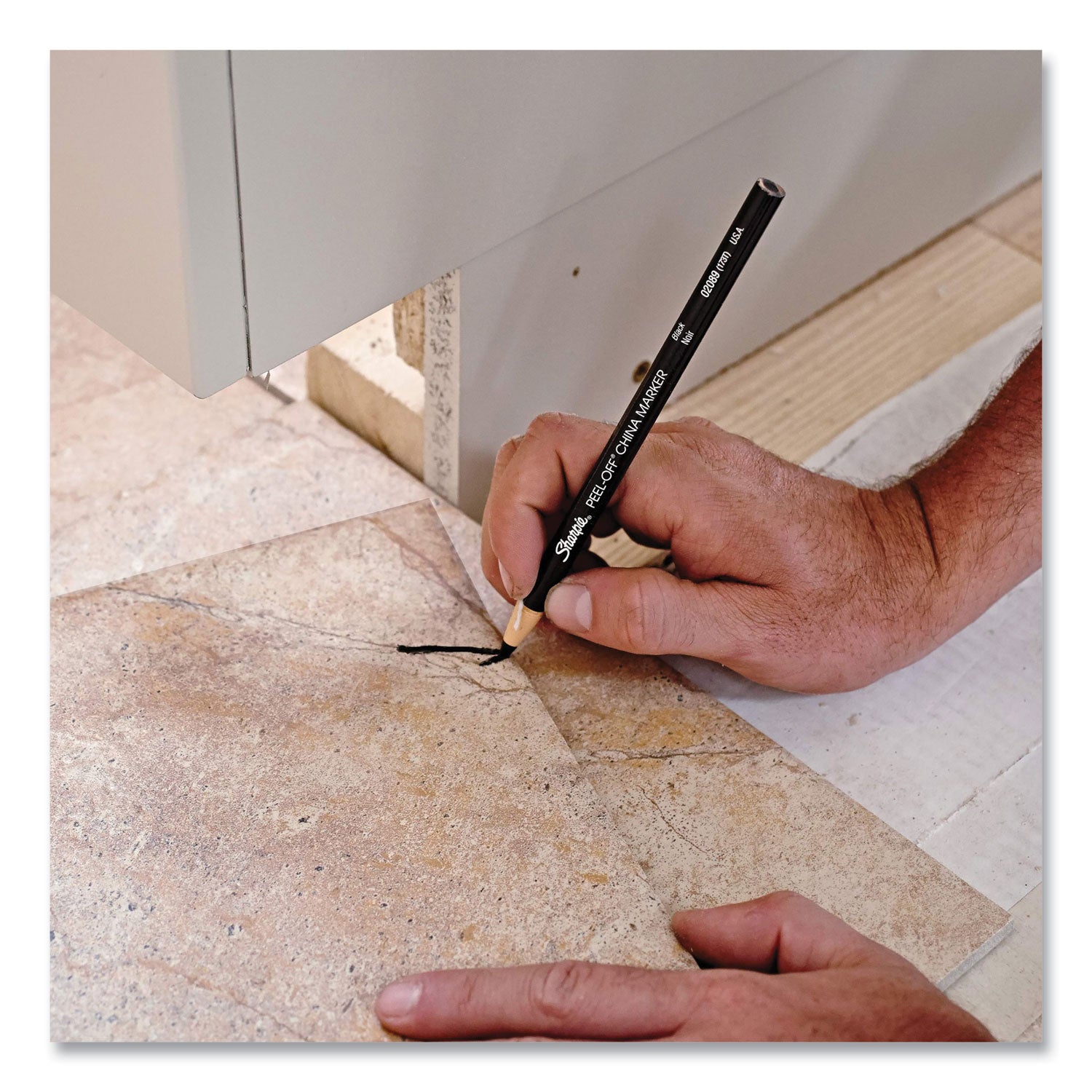 Sharpie Peel-Off China Markers, Black, Dozen (2089)