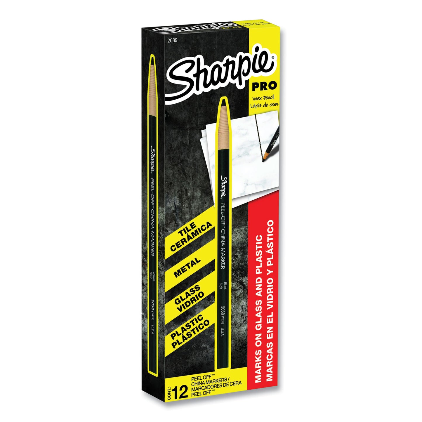 Sharpie Peel-Off China Markers, Black, Dozen (2089)