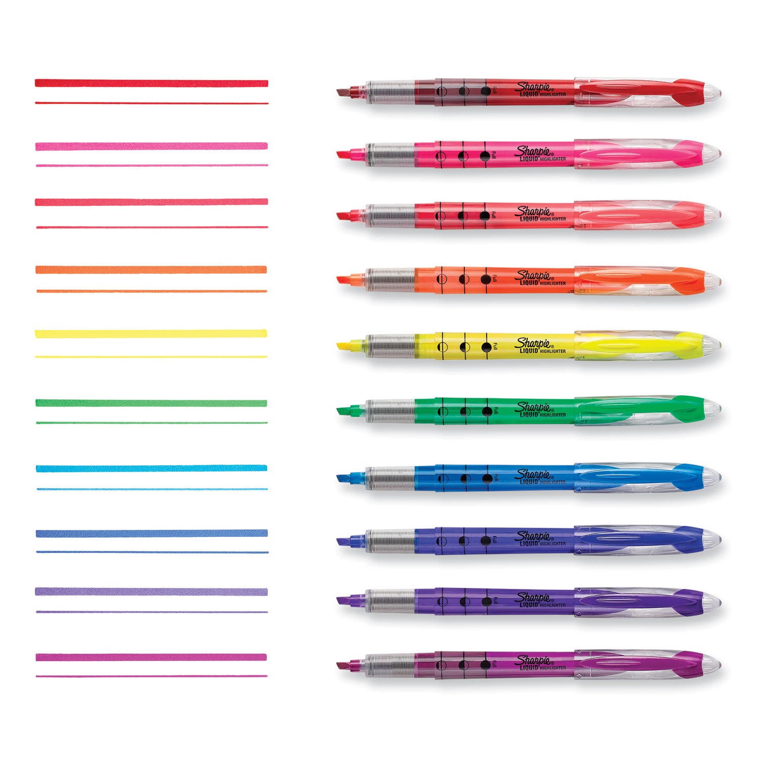Sharpie Liquid Pen Style Highlighters, Assorted Ink Colors, Chisel Tip, Assorted Barrel Colors, 10/Set (24415PP)