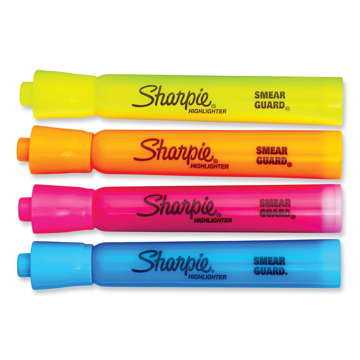 Sharpie Tank Style Highlighters, Assorted Ink Colors, Chisel Tip, Assorted Barrel Colors, 6/Set (25876PP)