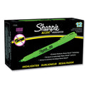 Sharpie Pocket Style Highlighters, Fluorescent Green Ink, Chisel Tip, Green Barrel, Dozen (27026)