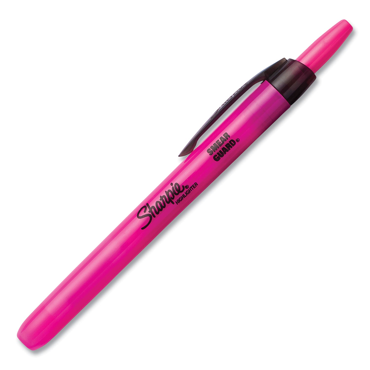 Sharpie Retractable Highlighters, Fluorescent Pink Ink, Chisel Tip, Pink/Black Barrel, Dozen (28029)