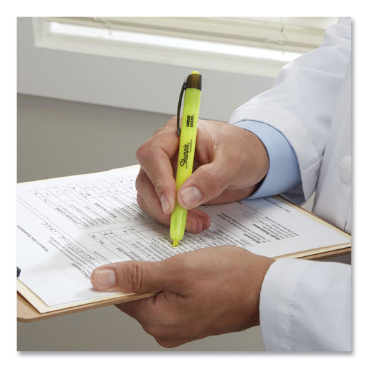 Sharpie Retractable Highlighters with Storage Pouch, Assorted Ink Colors, Chisel Tip, Assorted Barrel Colors, 8/Set (28101)