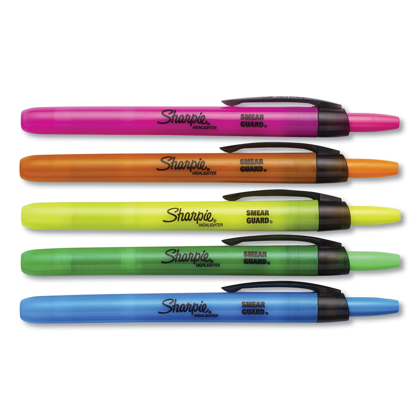 Sharpie Retractable Highlighters with Storage Pouch, Assorted Ink Colors, Chisel Tip, Assorted Barrel Colors, 8/Set (28101)
