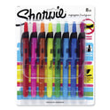 Sharpie Retractable Highlighters with Storage Pouch, Assorted Ink Colors, Chisel Tip, Assorted Barrel Colors, 8/Set (28101)