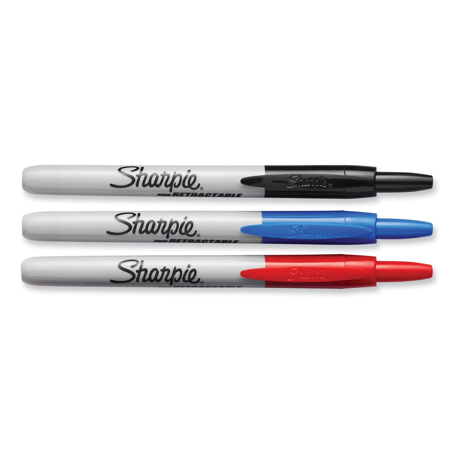 Sharpie Retractable Permanent Marker, Fine Bullet Tip, Assorted Colors, 3/Set (32726PP)