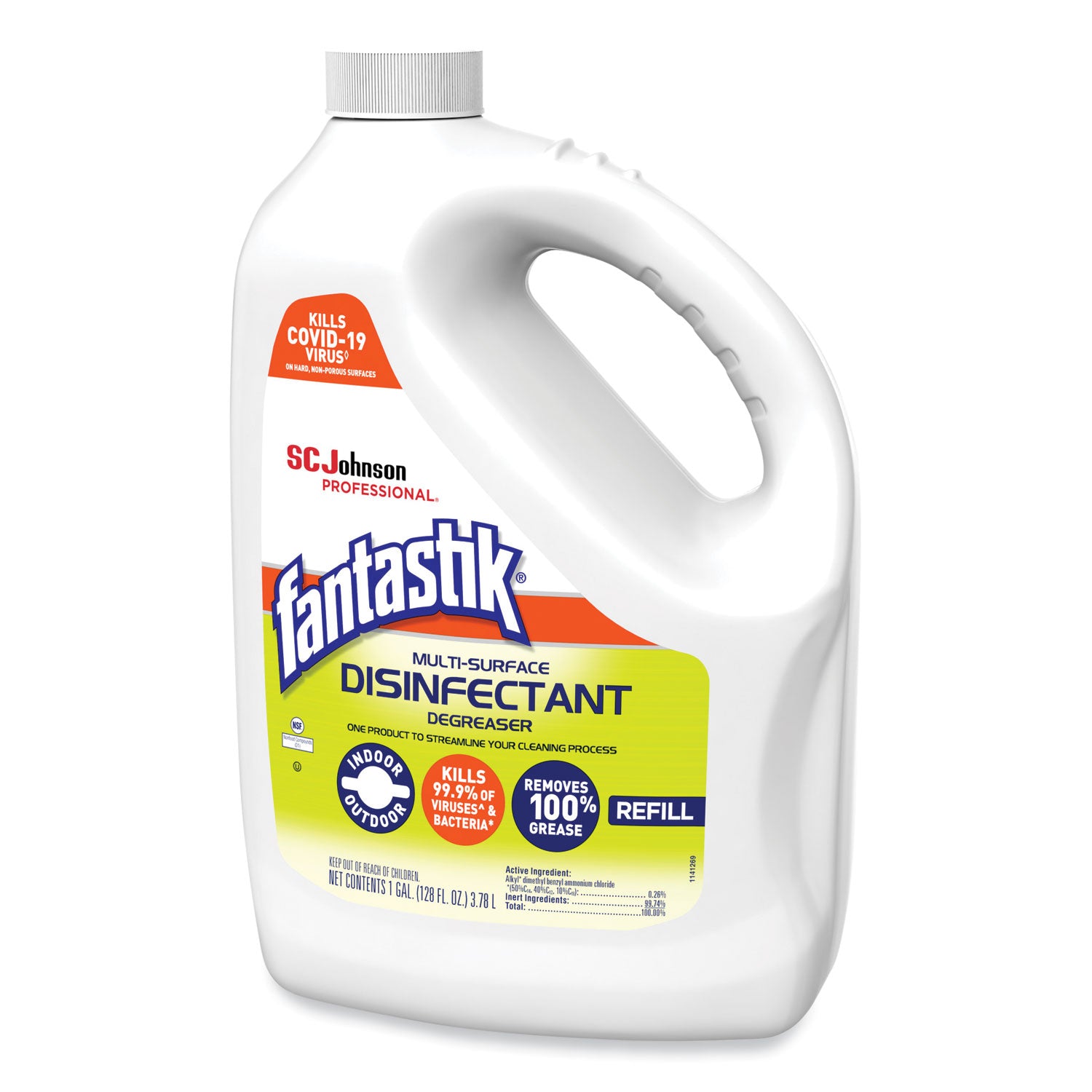 Fantastik Multi-Surface Disinfectant Degreaser, Pleasant Scent, 1 Gallon Bottle (311930EA)