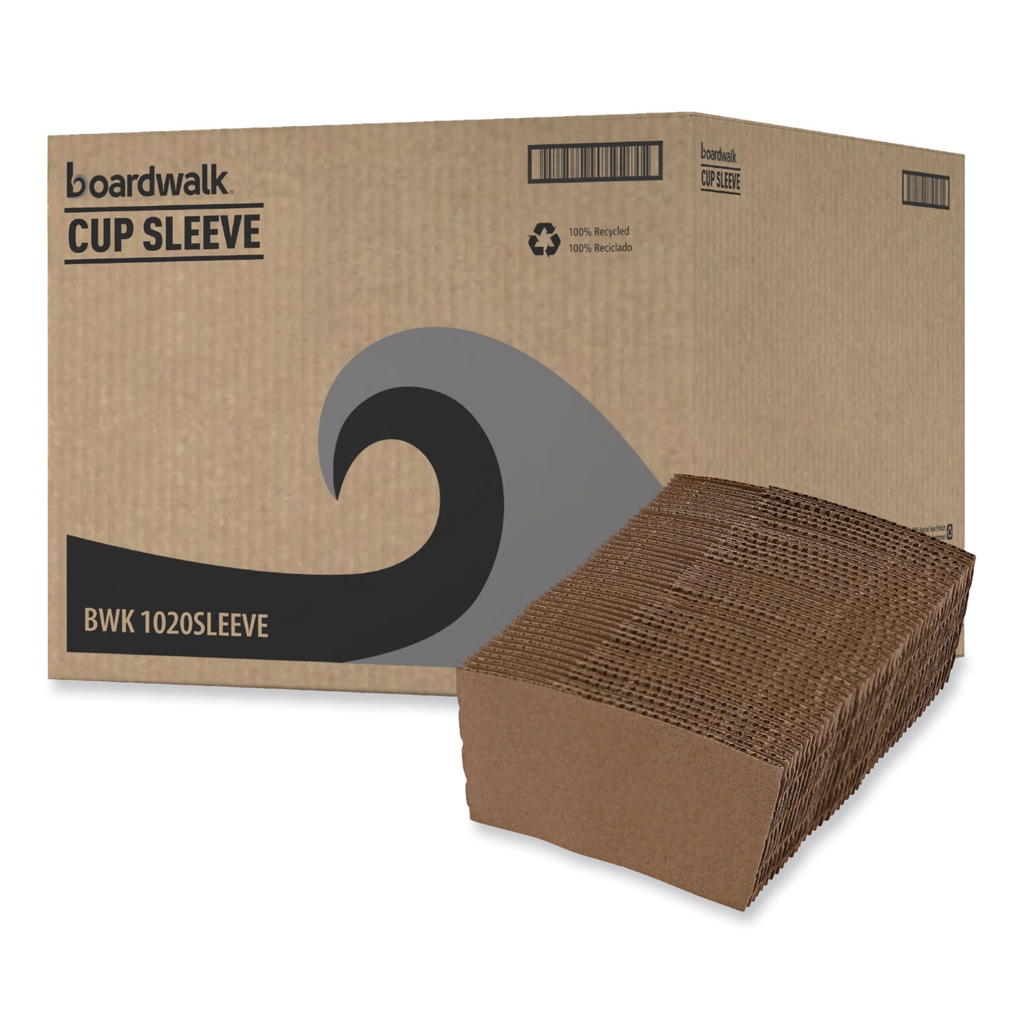 Boardwalk Cup Sleeves, Fits 10 oz to 20 oz Hot Cups, Kraft, 1,200/Carton (1020SLEEVE)