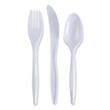 Boardwalk Three-Piece Cutlery Kit, Fork/Knife/Teaspoon, Polypropylene, White, 250/Carton (COMBOKIT)