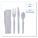 Boardwalk Four-Piece Cutlery Kit, Fork/Knife/Napkin/Teaspoon, Heavyweight, White, 250/Carton (FKTNHWPSWH)
