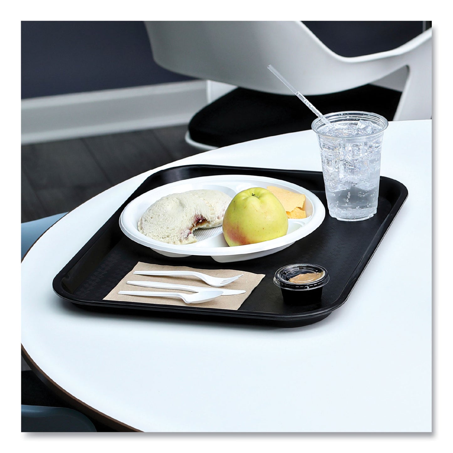 Boardwalk Four-Piece Cutlery Kit, Fork/Knife/Napkin/Teaspoon, Heavyweight, White, 250/Carton (FKTNHWPSWH)