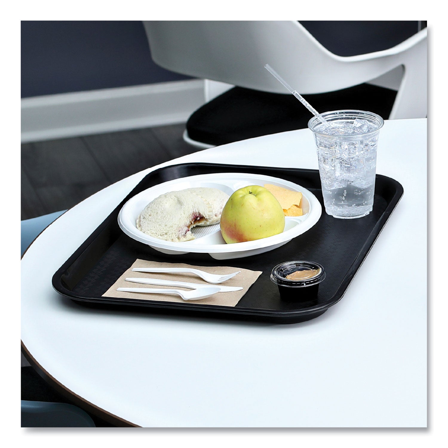 Boardwalk Four-Piece Cutlery Kit, Fork/Knife/Napkin/Teaspoon, Heavyweight, White, 250/Carton (FKTNHWPSWH)