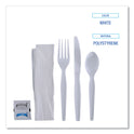 Boardwalk Six-Piece Cutlery Kit, Condiment/Fork/Knife/Napkin/Spoon, Heavyweight, White, 250/Carton (FKTNSHWPSWH)