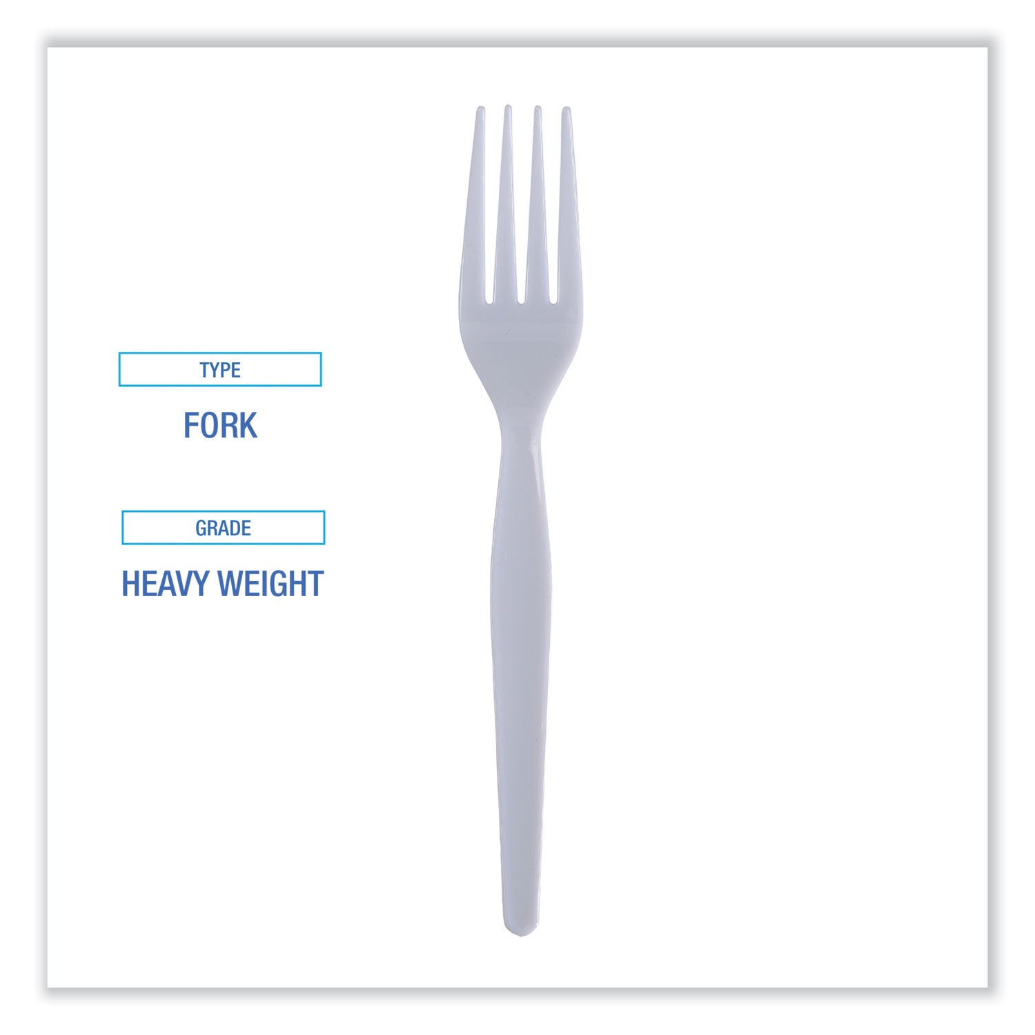 Boardwalk Heavyweight Polystyrene Cutlery, Fork, White, 1000/Carton (FORKHW)