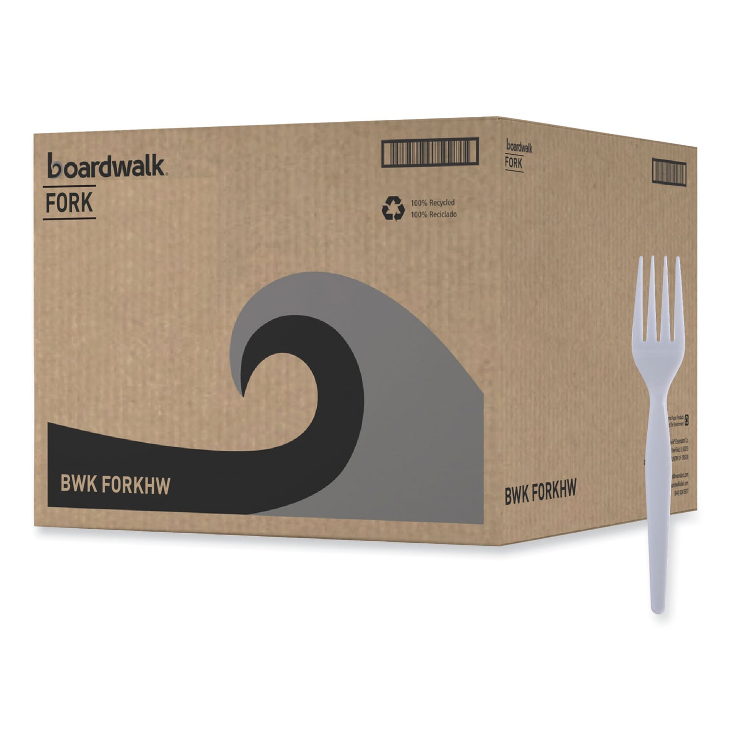 Boardwalk Heavyweight Polystyrene Cutlery, Fork, White, 1000/Carton (FORKHW)