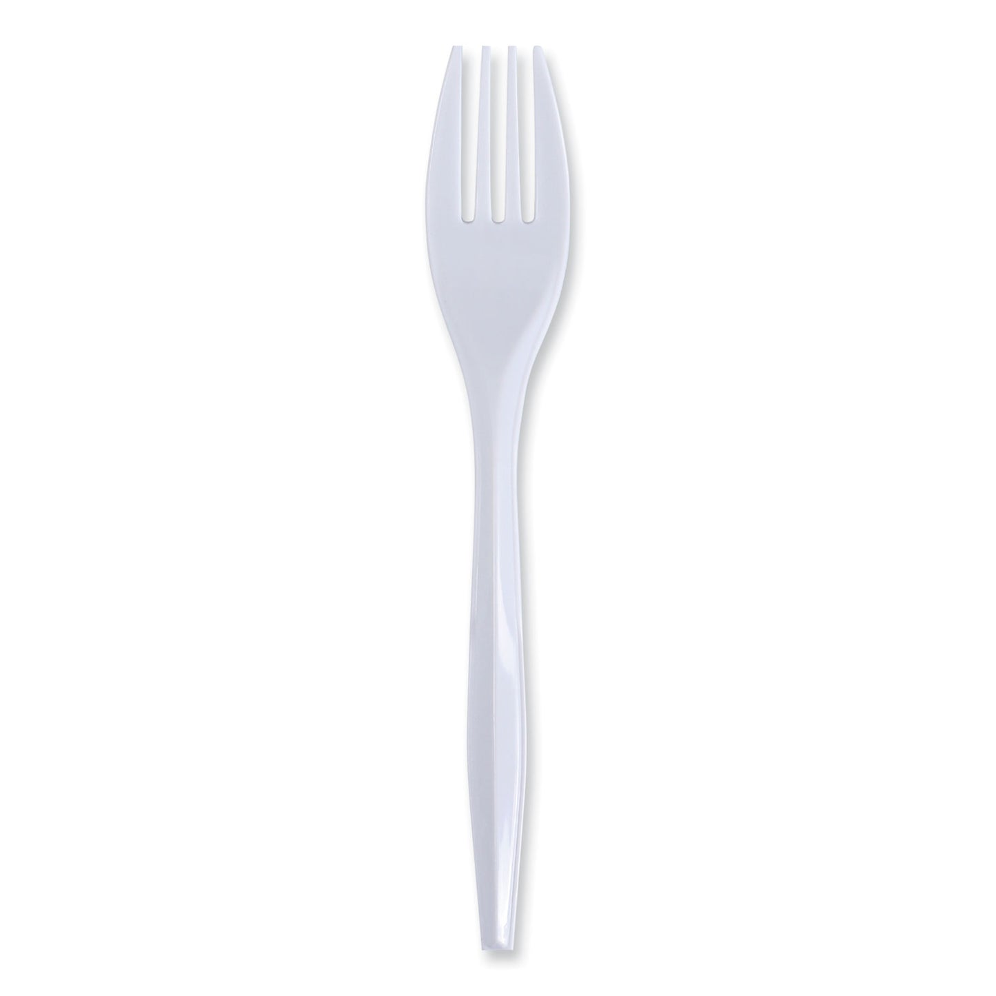 Boardwalk Mediumweight Wrapped Polypropylene Cutlery, Fork, White, 1000/Carton (FORKIW)