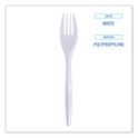 Boardwalk Mediumweight Wrapped Polypropylene Cutlery, Fork, White, 1000/Carton (FORKIW)