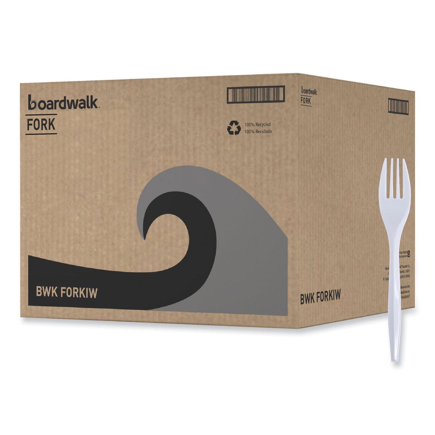 Boardwalk Mediumweight Wrapped Polypropylene Cutlery, Fork, White, 1000/Carton (FORKIW)