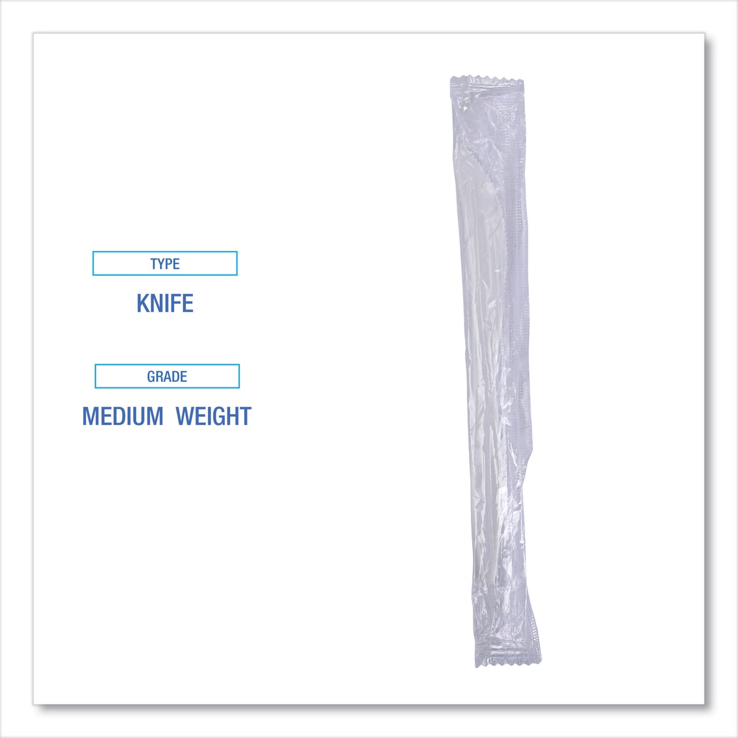 Boardwalk Mediumweight Wrapped Polypropylene Cutlery, Knives, White, 1,000/Carton (KNIFEIW)