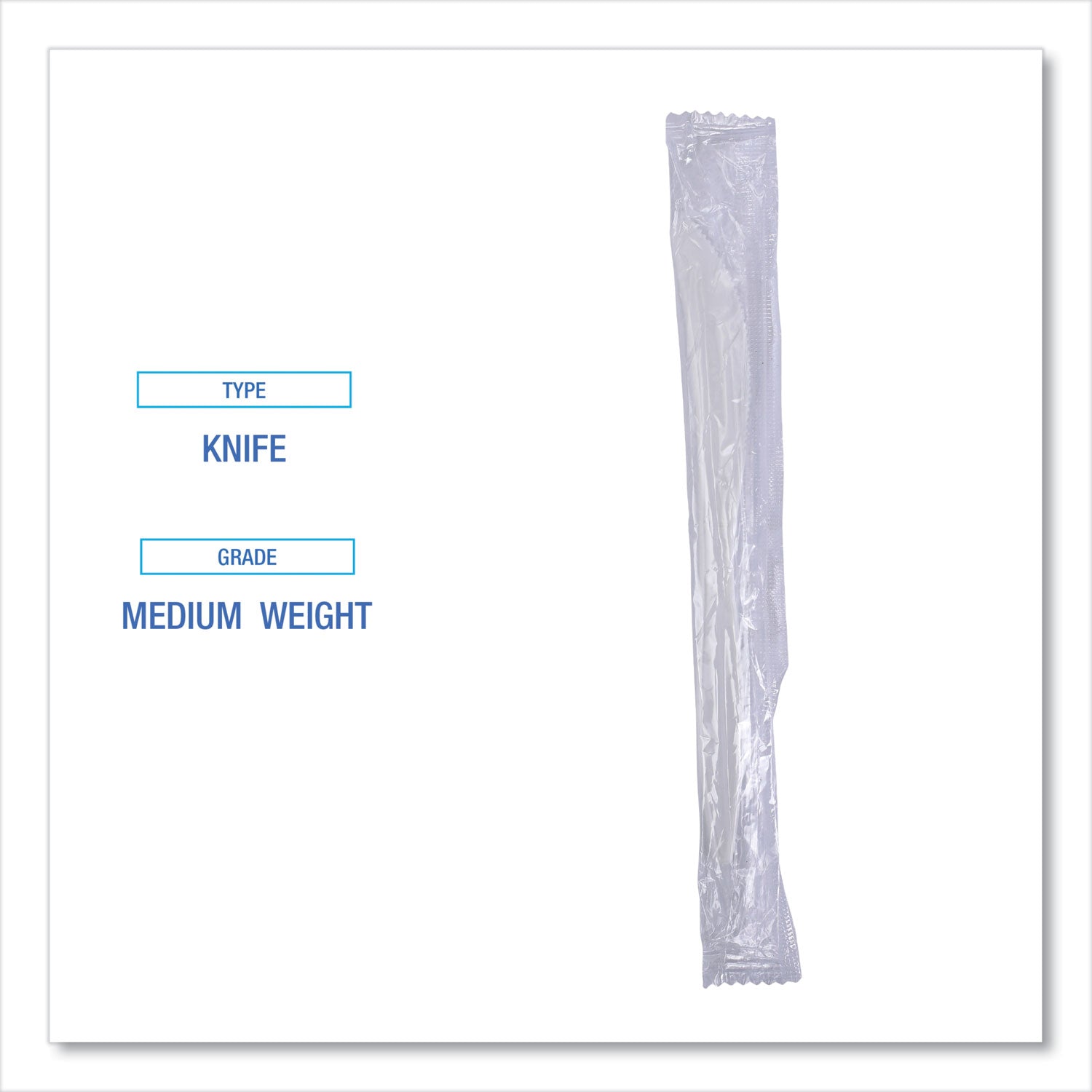 Boardwalk Mediumweight Wrapped Polypropylene Cutlery, Knives, White, 1,000/Carton (KNIFEIW)