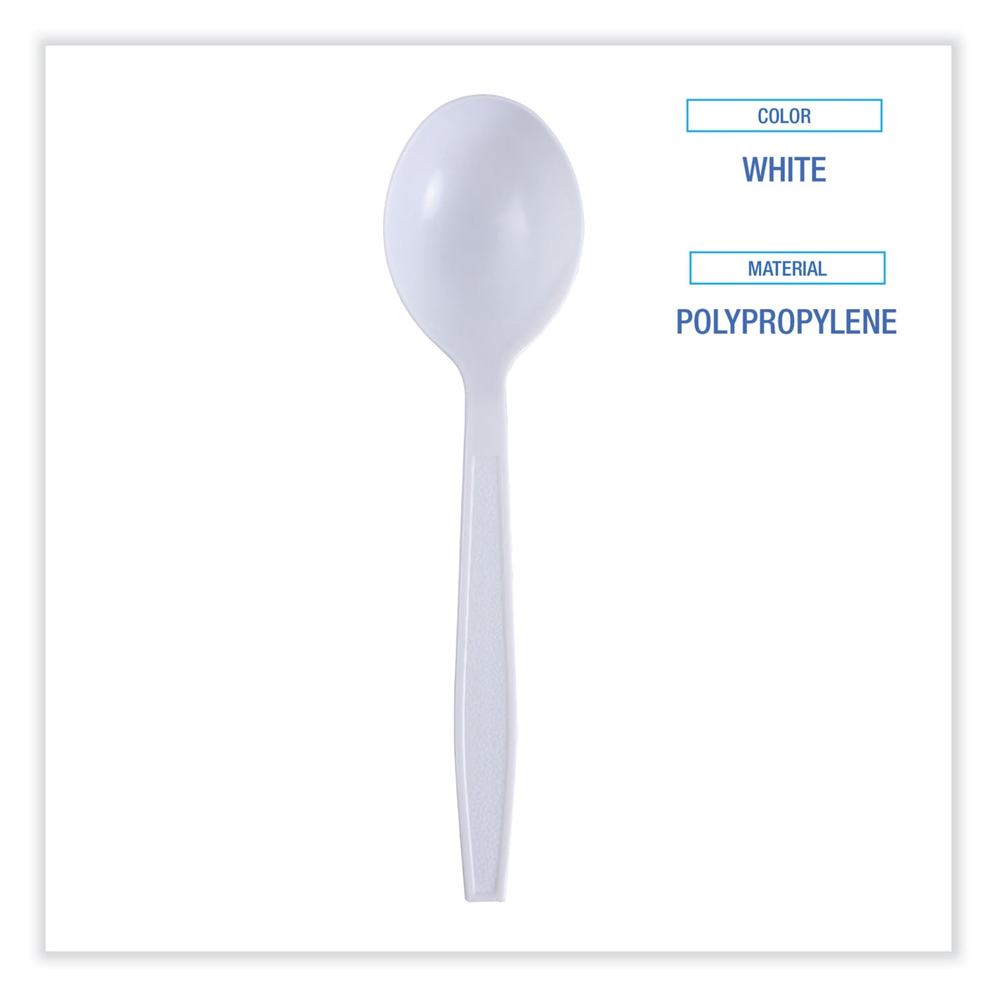 Boardwalk Heavyweight Wrapped Polypropylene Cutlery, Soup Spoon, White, 1,000/Carton (SSHWPPWIW)