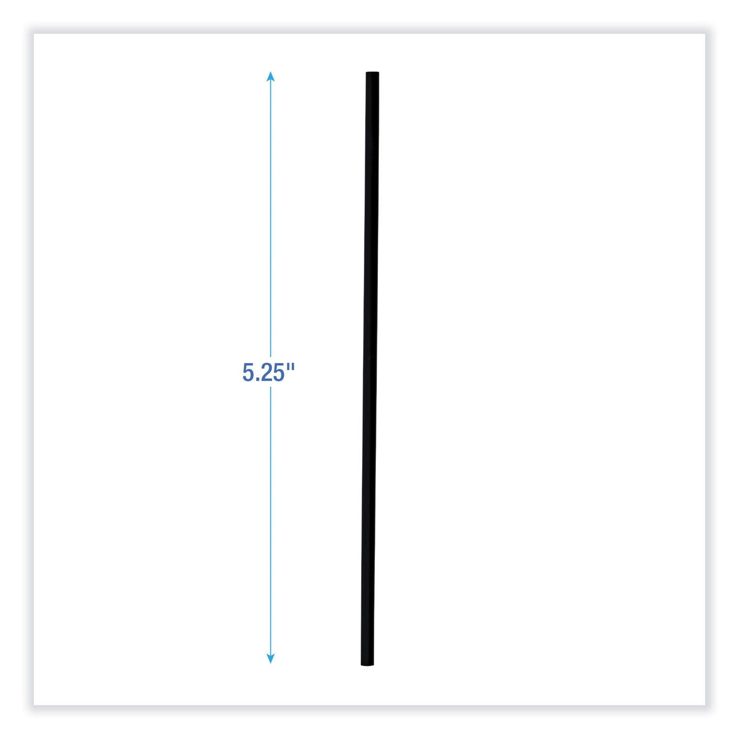 Boardwalk Single-Tube Stir-Straws, 5.25", Polypropylene, Black, 1,000/Pack, 10 Packs/Carton (STRU525B10)