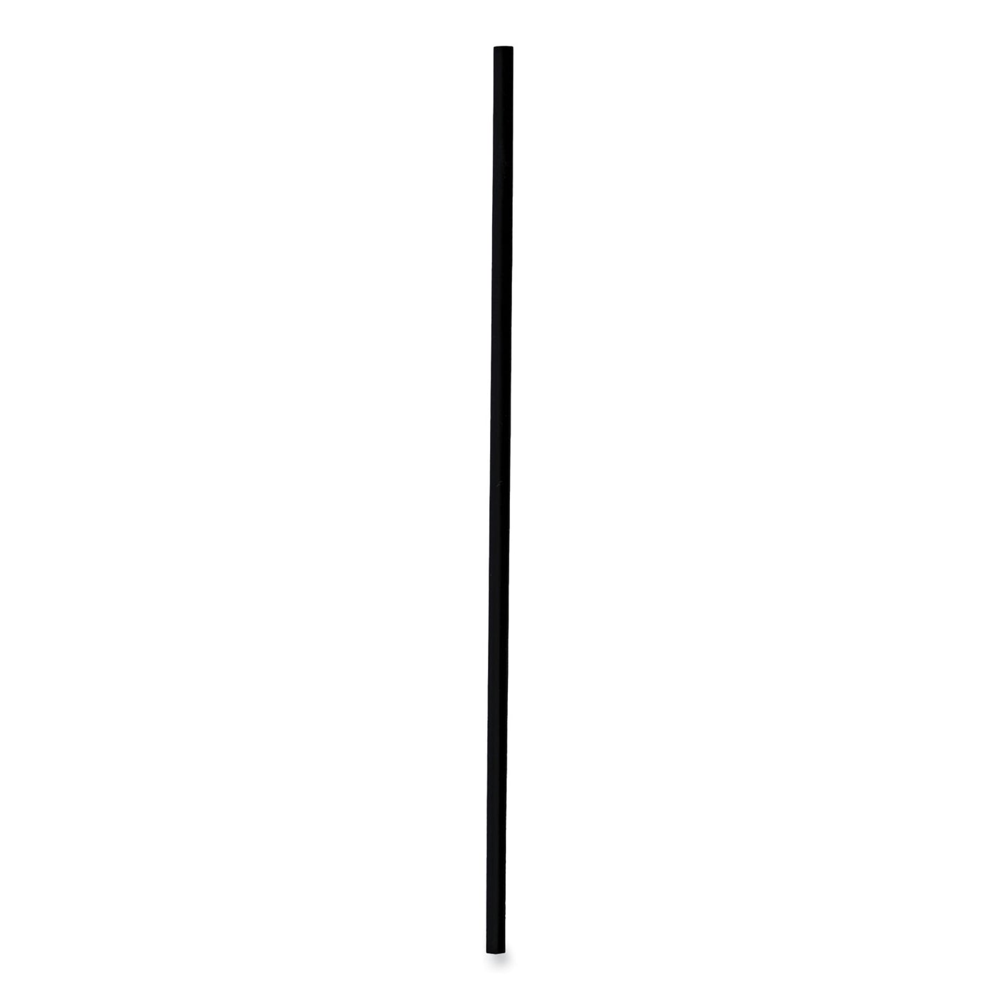 Boardwalk Single-Tube Stir-Straws, 5.25", Polypropylene, Black, 1,000/Pack, 10 Packs/Carton (STRU525B10)