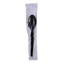 Boardwalk Heavyweight Wrapped Polystyrene Cutlery, Teaspoon, Black, 1,000/Carton (TSHWPSBIW)