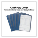 Universal Clear Front Report Covers with Fasteners, Three-Prong Fastener, 0.5" Capacity,  8.5 x 11, Clear/Dark Blue, 25/Box (56138)