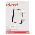 Universal Clear Front Report Cover, Prong Fastener, 0.5" Capacity, 8.5 x 11, Clear/Black, 25/Box (57120)