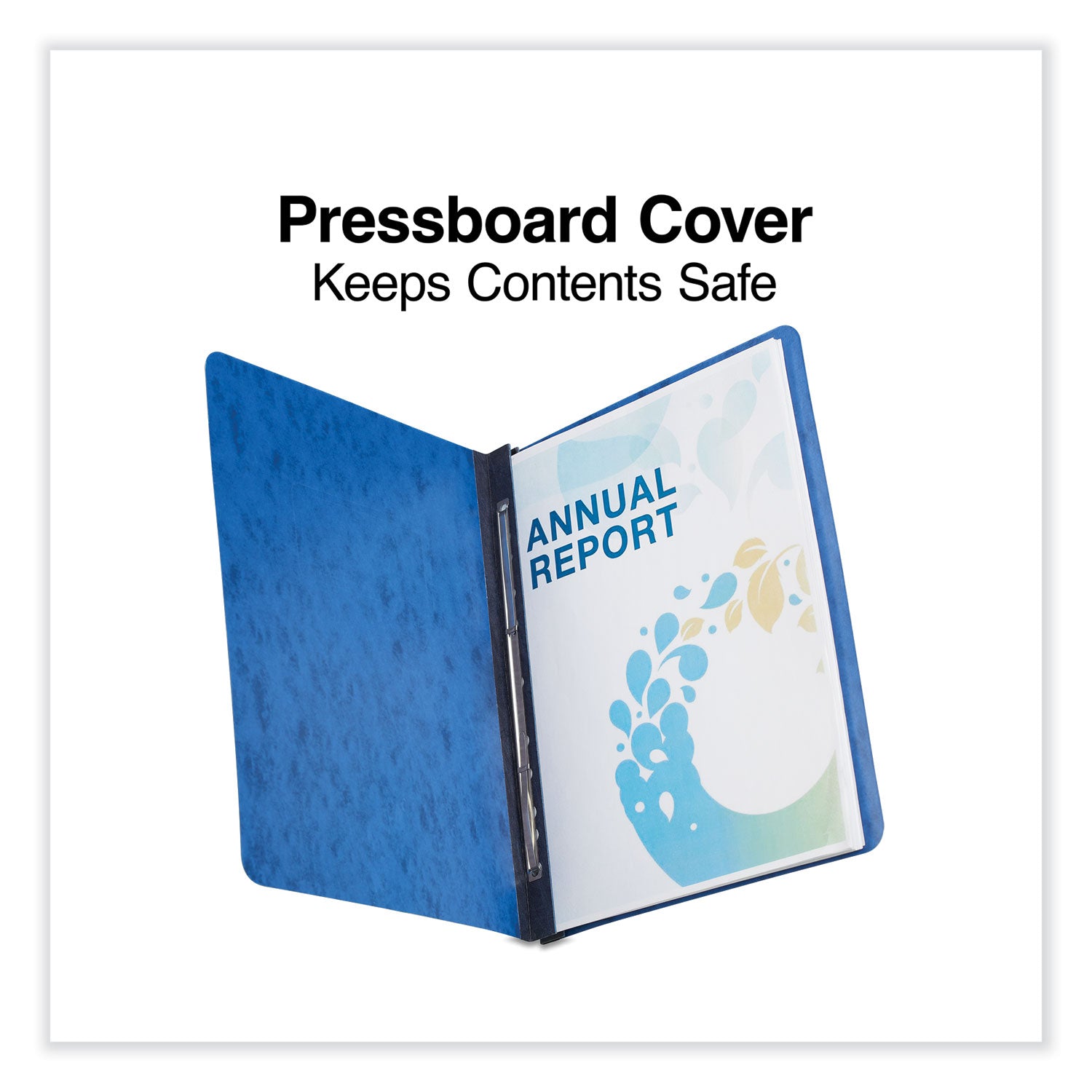 Universal Pressboard Report Cover, Two-Piece Prong Fastener, 3" Capacity, 8.5 x 11, Dark Blue/Dark Blue (80573)