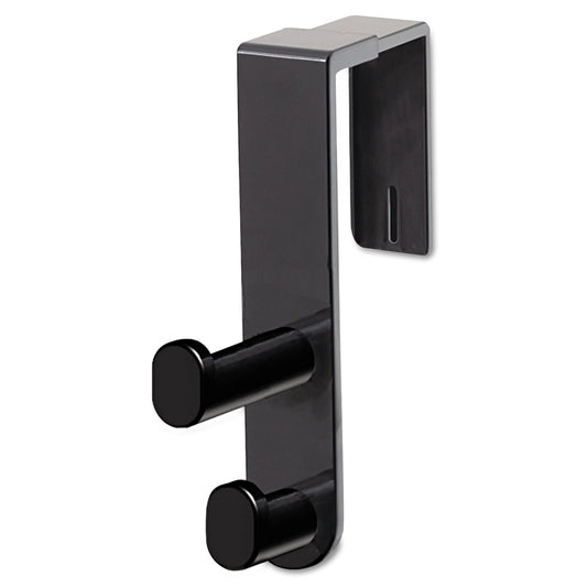 Safco Plastic Coat Hook, 2-Hook, 1.75 x 6.5 x 7.75, Black (4225BL)