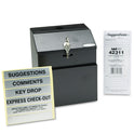 Safco Steel Suggestion/Key Drop Box with Locking Top, 7 x 6 x 8.5, Black Powder Coat Finish (4232BL)