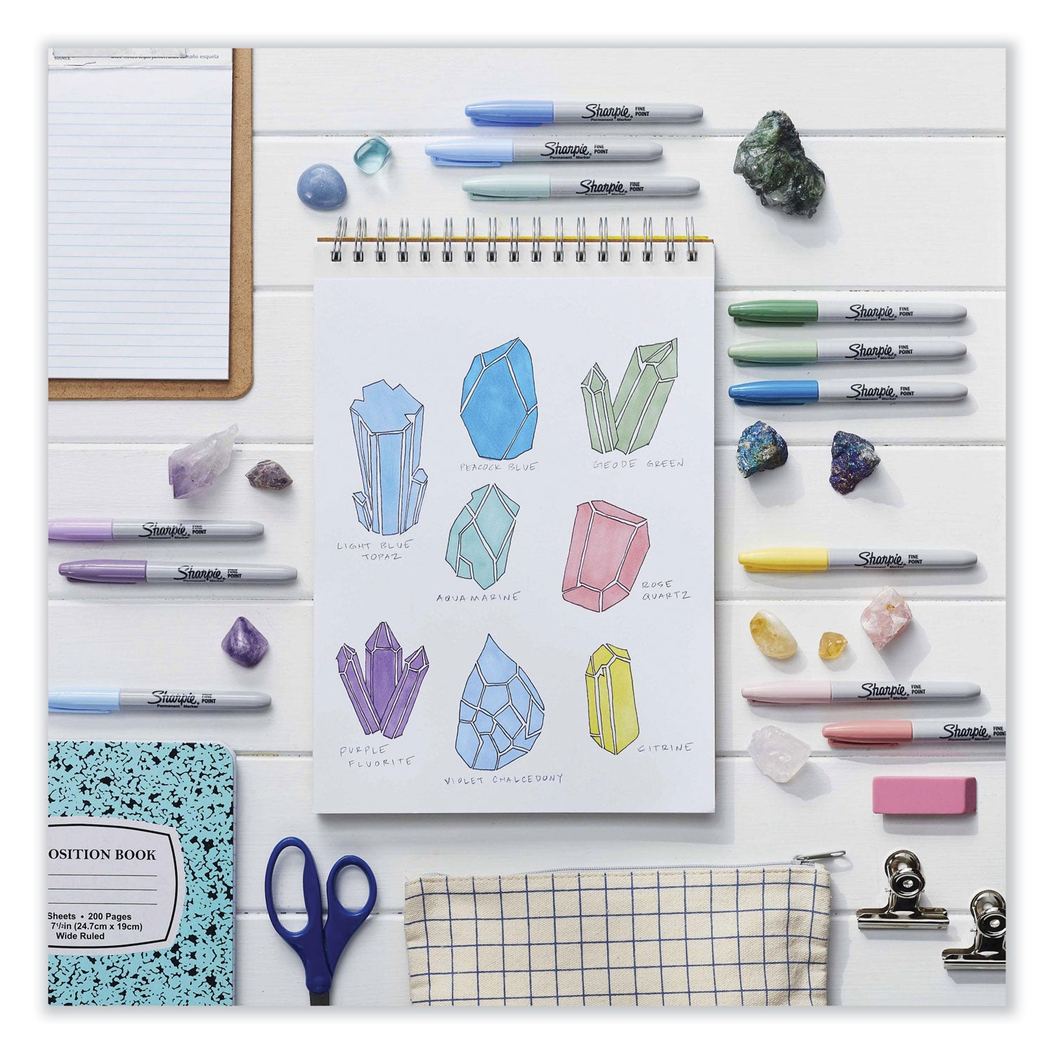 Sharpie Mystic Gems Markers, Fine Bullet Tip, Assorted, 24/Pack (2136727)
