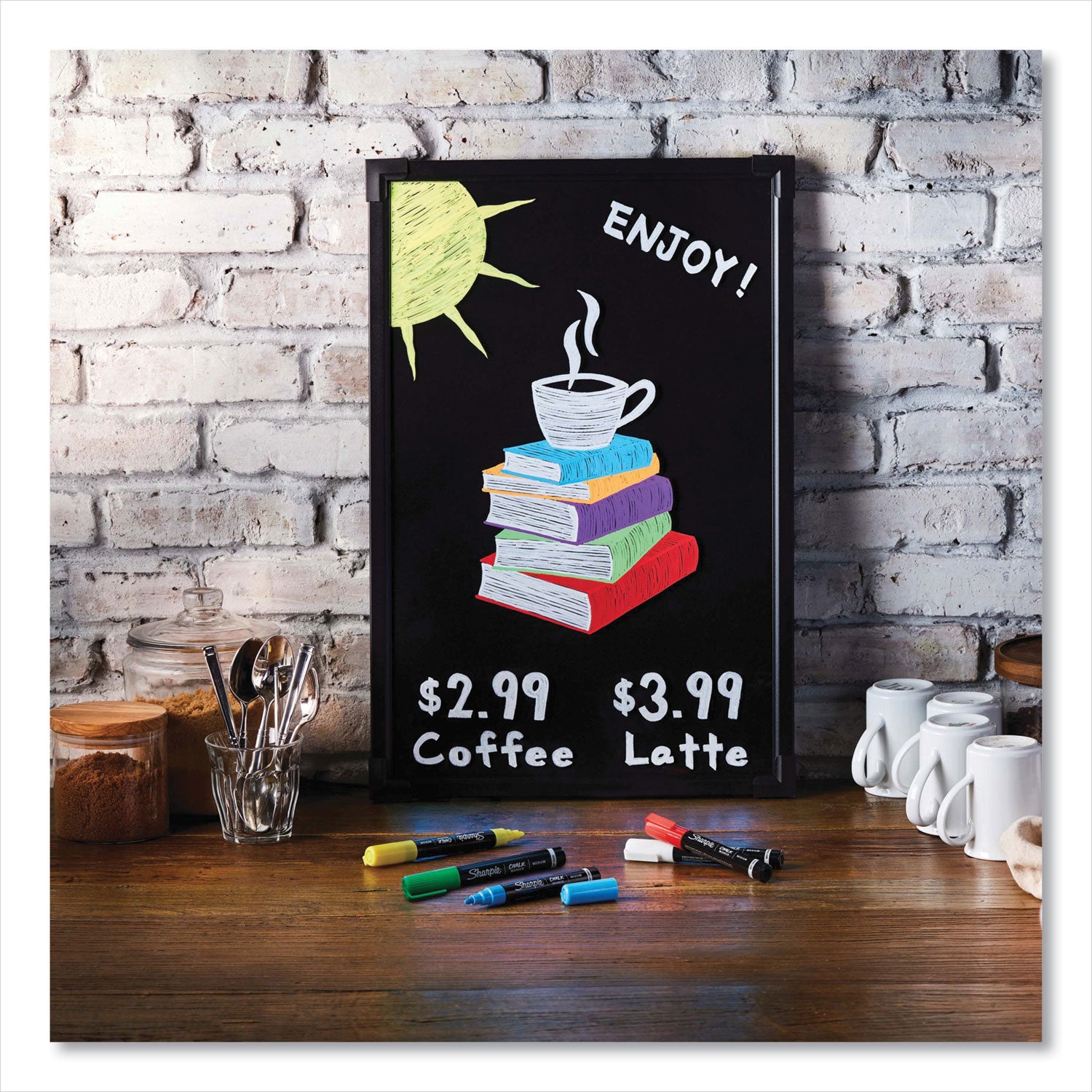 Sharpie Wet-Erase Chalk Marker, Medium Bullet Tip, White, 2/Pack (2103010)