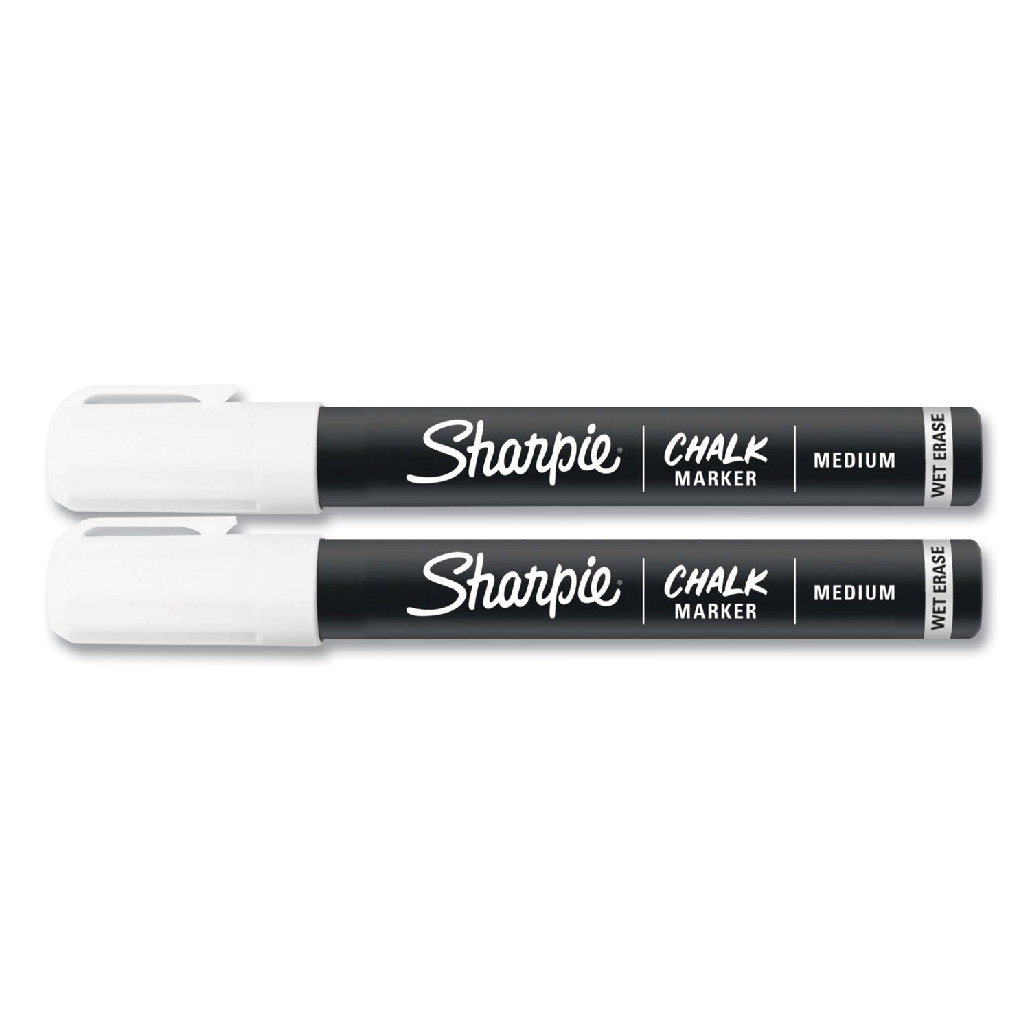 Sharpie Wet-Erase Chalk Marker, Medium Bullet Tip, White, 2/Pack (2103010)