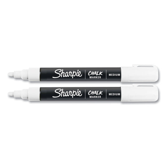Sharpie Wet-Erase Chalk Marker, Medium Bullet Tip, White, 2/Pack (2103010)