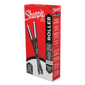 Sharpie Professional Design Roller Ball Pen, Stick, Fine 0.5 mm, Black Ink, Black Barrel, Dozen (2093225)