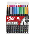 Sharpie Art Pen Porous Point Pen, Stick, Fine 0.4 mm, Assorted Ink Colors, Black Barrel, 24/Pack (1983967)