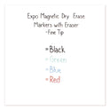 EXPO Magnetic Dry Erase Marker, Fine Bullet Tip, Assorted Colors, 4/Pack (1944746)