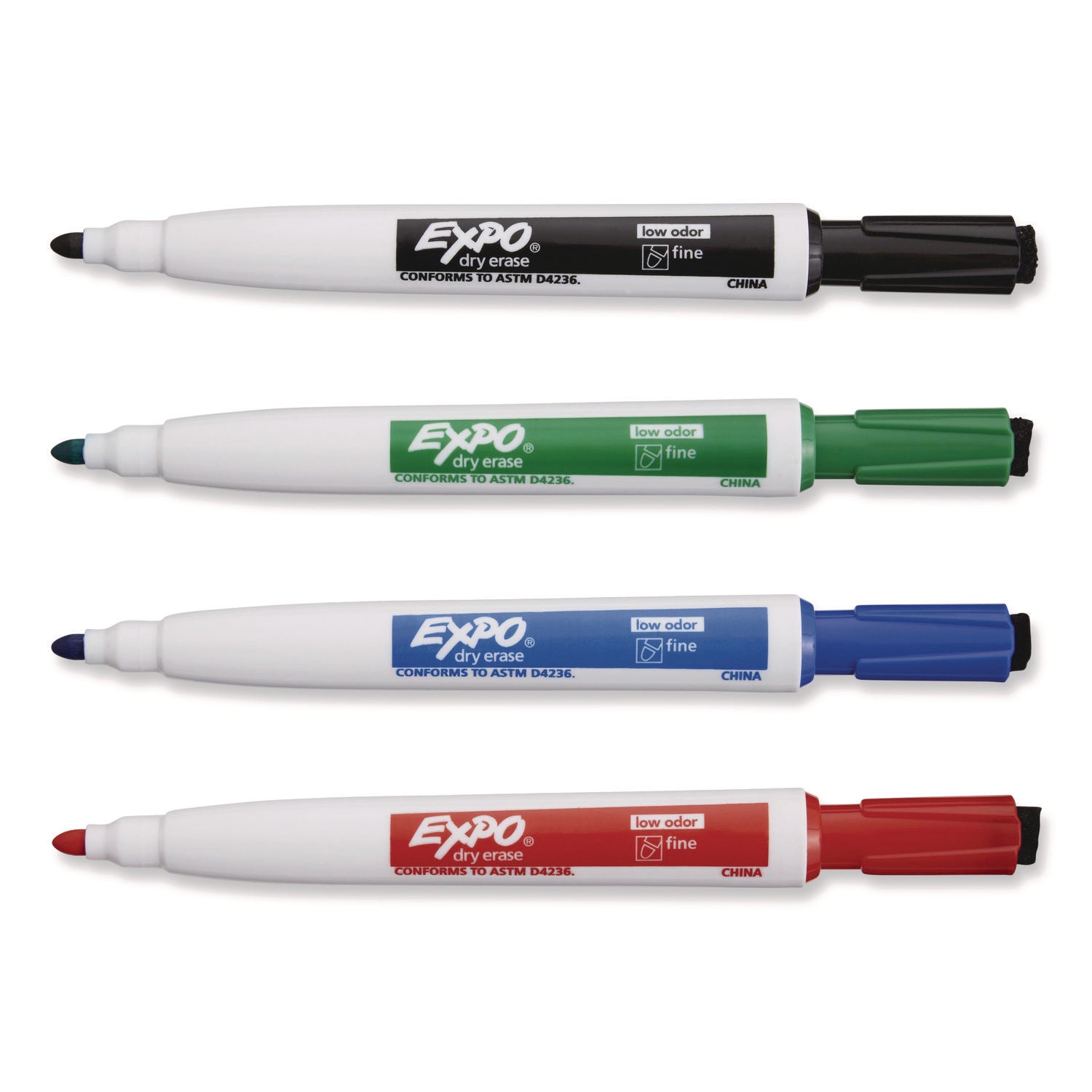 EXPO Magnetic Dry Erase Marker, Fine Bullet Tip, Assorted Colors, 4/Pack (1944746)