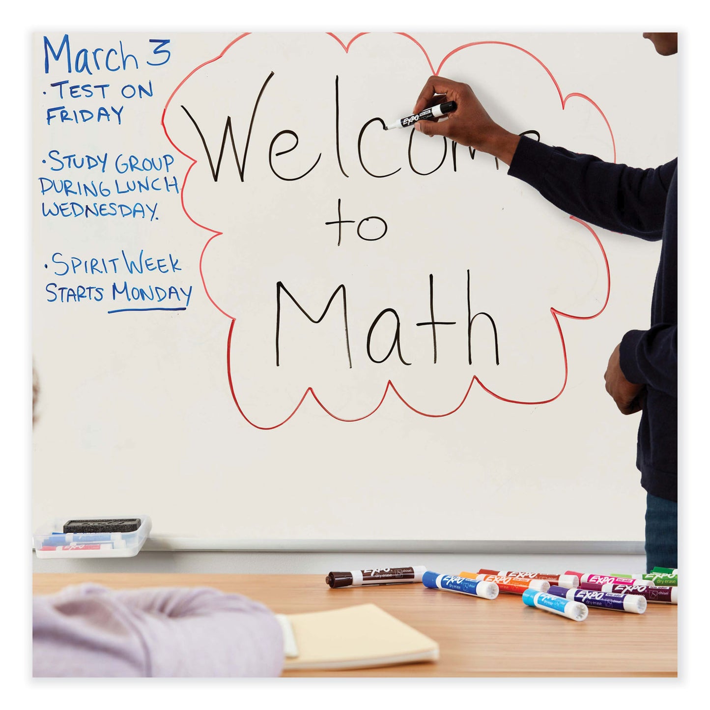 EXPO Low Odor Dry Erase Vibrant Color Markers, Broad Chisel Tip, Assorted Colors, 16/Set (1927526)